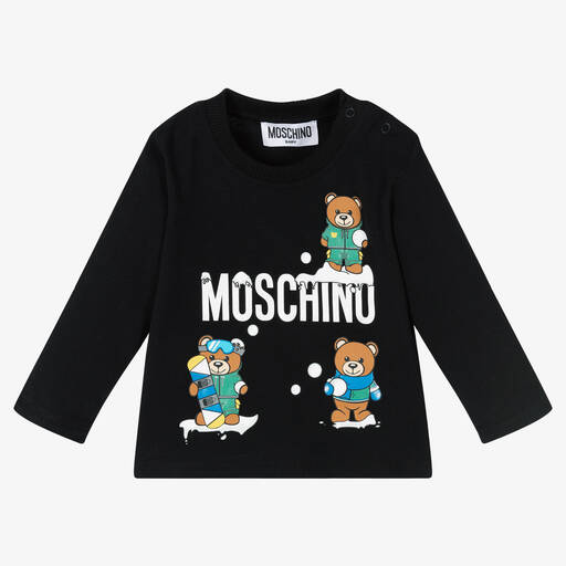 Moschino Baby-Schwarzes Teddybär-Oberteil (J) | Childrensalon Outlet