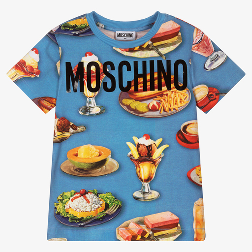 Moschino Kid-Teen-Blaues Baumwoll-T-Shirt für Jungen | Childrensalon Outlet