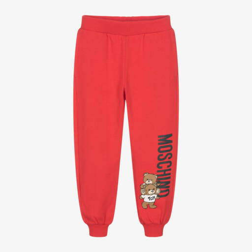 Moschino Kid-Teen-Boys Bold Red Bear Joggers | Childrensalon Outlet