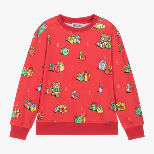 Moschino Кид-Тин-Boys Festive Teddy Sweatshirt | Childrensalon Outlet