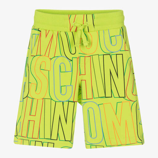 Moschino Кид-Тин-Boys Green Graphic Cotton Shorts | Childrensalon Outlet