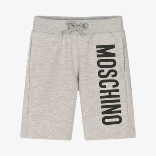 Moschino Kid-Teen-Boys Grey Cotton Jersey Shorts | Childrensalon Outlet
