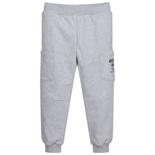 Moschino Kid-Teen-Boys Grey Cotton Joggers  | Childrensalon Outlet