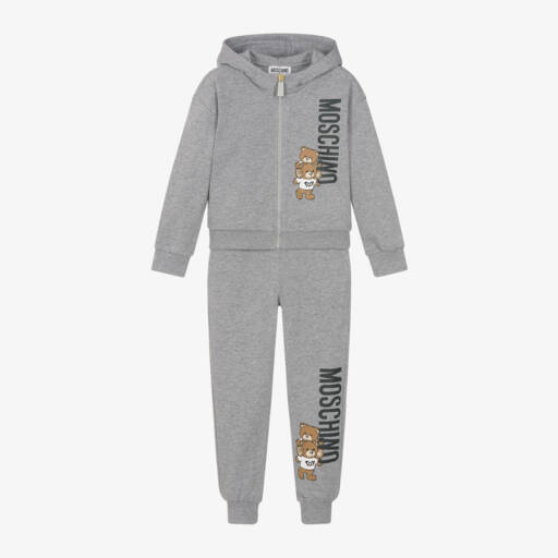 Moschino Kid-Teen-Boys Grey Jersey Tracksuit | Childrensalon Outlet