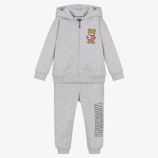 Moschino Baby-Boys Grey Marl Football Tracksuit | Childrensalon Outlet