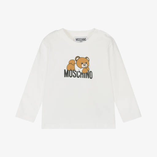 Moschino Малыши-Boys Ivory Bear Cotton T-Shirt | Childrensalon Outlet