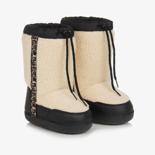 Moschino-أحذية شتوية صوفية عاجية للأولاد | Childrensalon Outlet