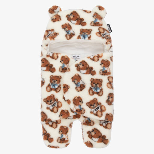 Moschino Baby-Boys Ivory Plush Snuggle Cocoon | Childrensalon Outlet