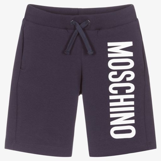 Moschino Kid-Teen-Boys Navy Blue Jersey Shorts | Childrensalon Outlet