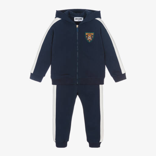 Moschino Малыши-Boys Navy Cotton Tracksuit Set | Childrensalon Outlet