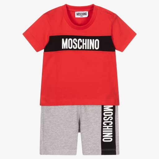 Moschino Baby-Boys Red & Grey Shorts Set | Childrensalon Outlet