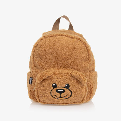 Moschino Baby-Boys Tan Teddy Fleece Backpack | Childrensalon Outlet