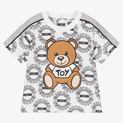 Moschino Малыши-Белая футболка для мальчиков | Childrensalon Outlet