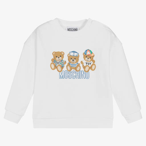 Moschino Baby-Boys White Teddy Bear Sweatshirt | Childrensalon Outlet