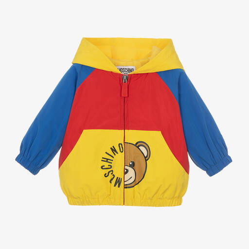Moschino Baby-Colourblock Teddy Bear Logo Jacket | Childrensalon Outlet