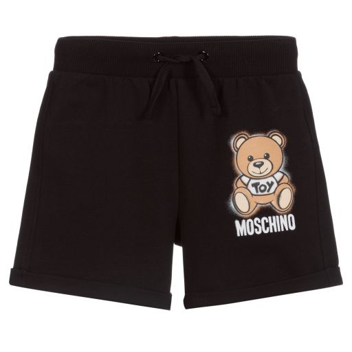 Moschino Kid-Teen-Cotton Jersey Logo Shorts | Childrensalon Outlet