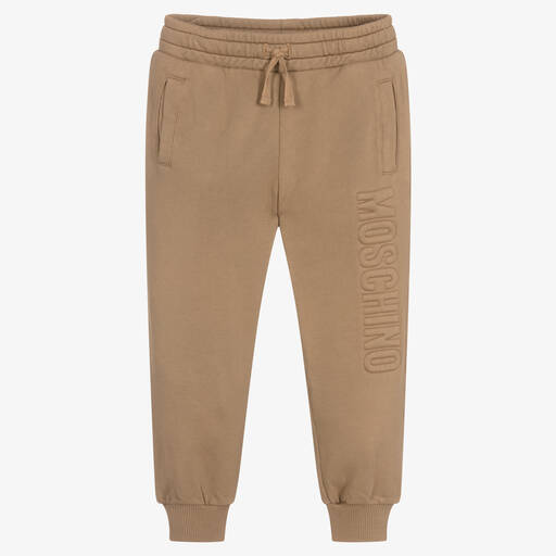 Moschino Кид-Тин-Бежевые хлопковые джоггеры | Childrensalon Outlet