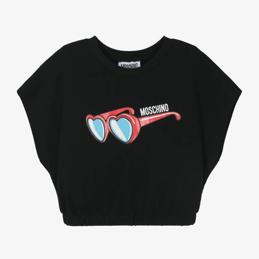 Moschino Kid-Teen-Girls Black Cotton T-Shirt | Childrensalon Outlet