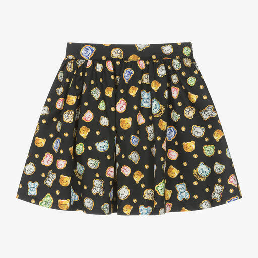 Moschino Kid-Teen-تنورة بطبعة تيدي بير قطن لون أسود | Childrensalon Outlet