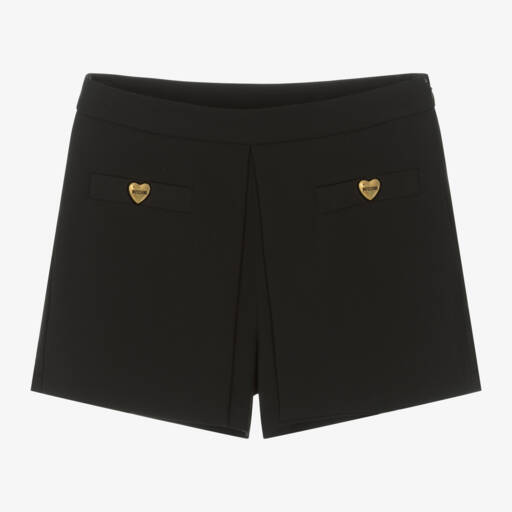 Moschino Kid-Teen-شورت كريب لون أسود للبنات | Childrensalon Outlet