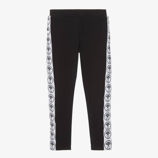 Moschino Kid-Teen-Girls Black Logo Cotton Leggings | Childrensalon Outlet