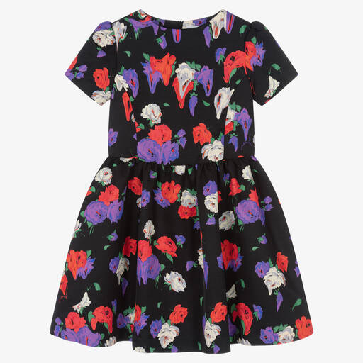 Moschino Kid-Teen-Girls Black Melted Roses Dress | Childrensalon Outlet