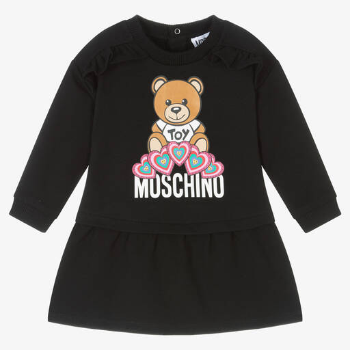 Moschino Baby-Girls Black Teddy Bear Dress | Childrensalon Outlet
