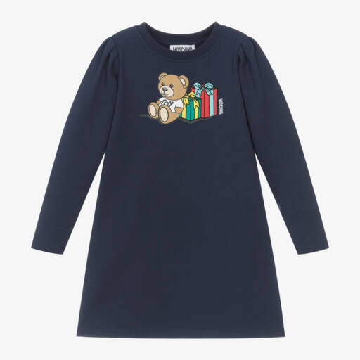 Moschino Kid-Teen-Girls Blue Bear Gift Dress | Childrensalon Outlet