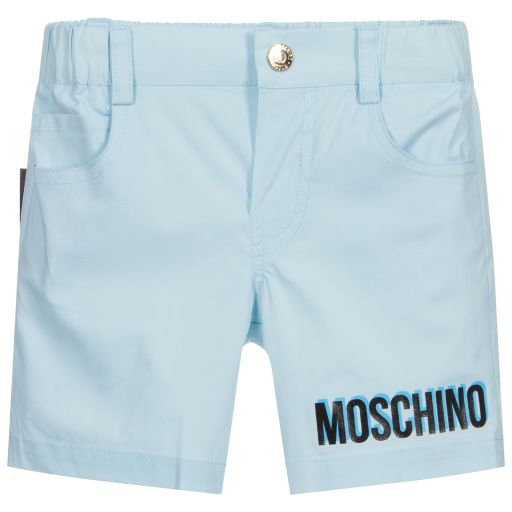 Moschino Baby-Girls Blue Cotton Shorts | Childrensalon Outlet