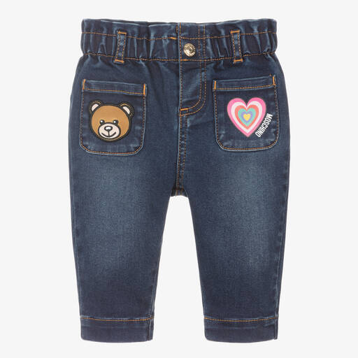 Moschino Baby-Girls Blue Pull-On Jeans | Childrensalon Outlet