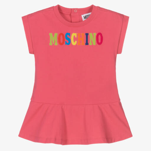 Moschino Малыши-Платье из пурпурного джерси с логотипом для девочек | Childrensalon Outlet