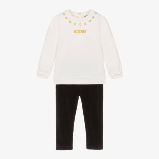 Moschino Малыши-Girls Ivory & Black Jersey Set | Childrensalon Outlet