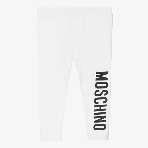 Moschino Baby-Girls Ivory Logo Leggings | Childrensalon Outlet