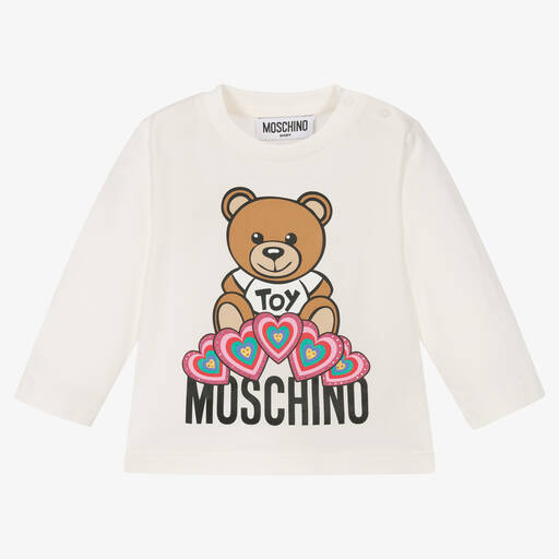 Moschino Baby-Girls Ivory Teddy Bear Top | Childrensalon Outlet
