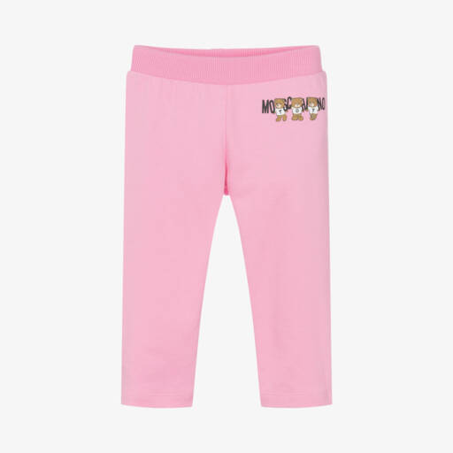 Moschino Baby-بنطلون رياضي تيدي بير قطن لون زهري للبنات | Childrensalon Outlet