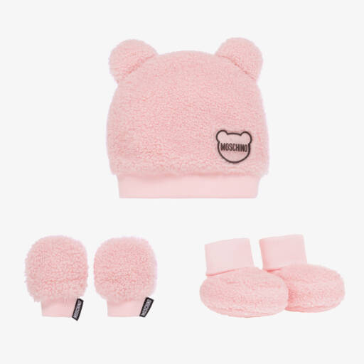 Moschino Baby-Girls Pink Cosy Fleece Set | Childrensalon Outlet