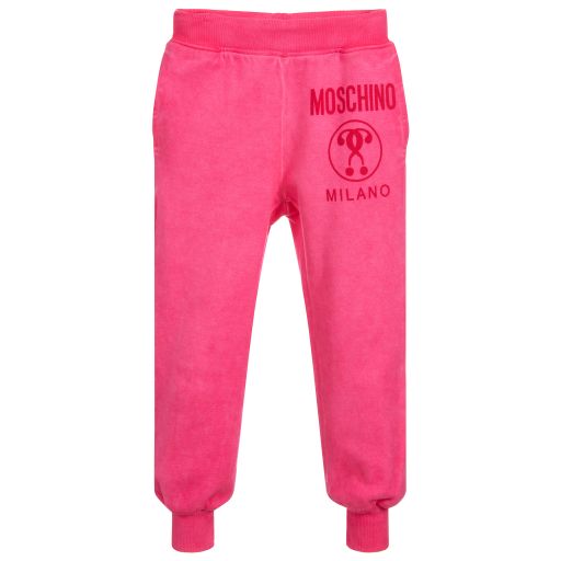 Moschino Kid-Teen-Girls Pink Cotton Joggers | Childrensalon Outlet