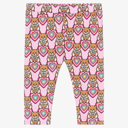 Moschino Baby-Legging rose en coton Fille | Childrensalon Outlet