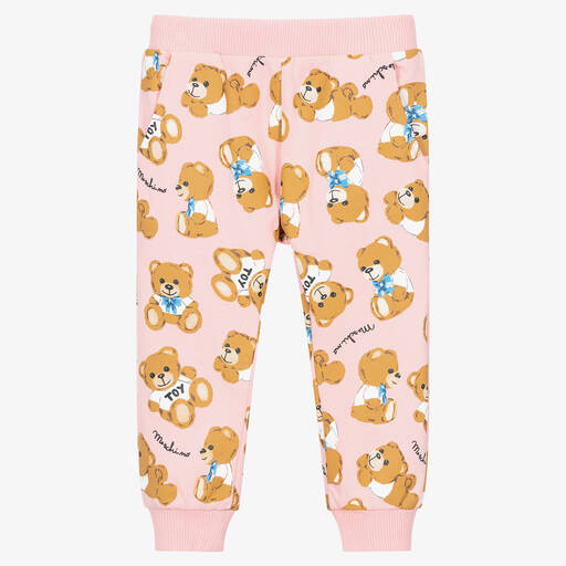 Moschino Baby-Girls Pink Cotton Logo Joggers | Childrensalon Outlet