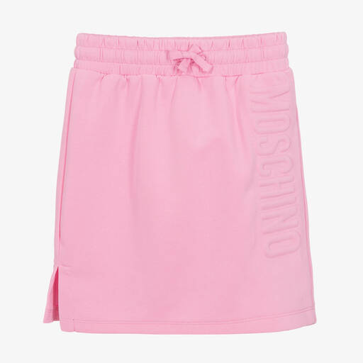 Moschino Kid-Teen-Girls Pink Cotton Logo Skirt | Childrensalon Outlet