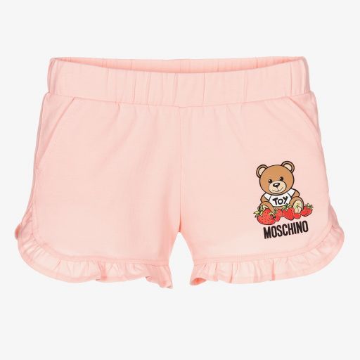 Moschino Kid-Teen-Girls Pink Cotton Shorts | Childrensalon Outlet