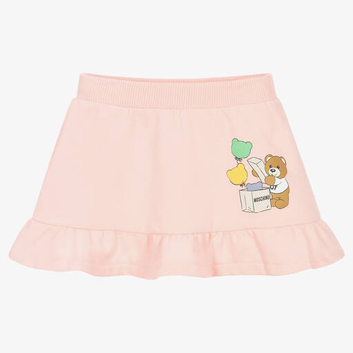 Moschino Baby-Girls Pink Cotton Teddy Bear Skirt | Childrensalon Outlet