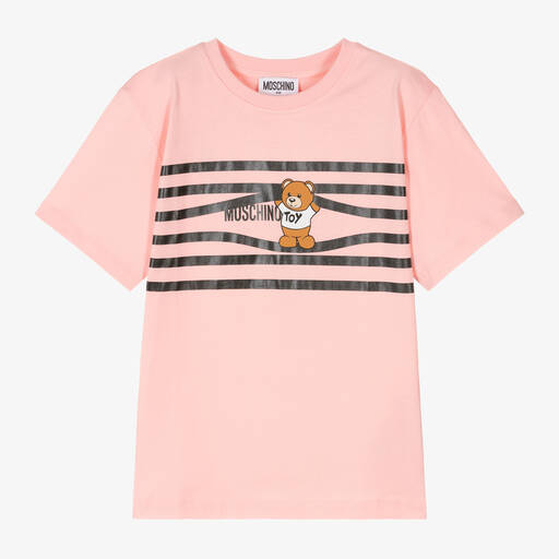 Moschino Kid-Teen-Girls Pink Cotton Teddy Bear T-Shirt | Childrensalon Outlet