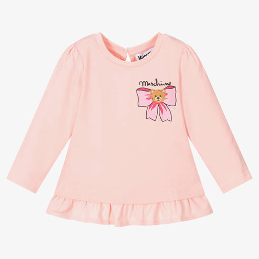 Moschino Baby-Girls Pink Cotton Top | Childrensalon Outlet