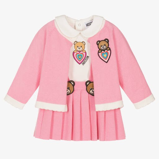 Moschino Baby-Girls Pink & Ivory Skirt Set | Childrensalon Outlet