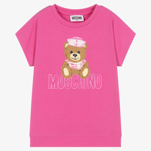 Moschino Kid-Teen-Girls Pink Sequin Maxi T-Shirt | Childrensalon Outlet