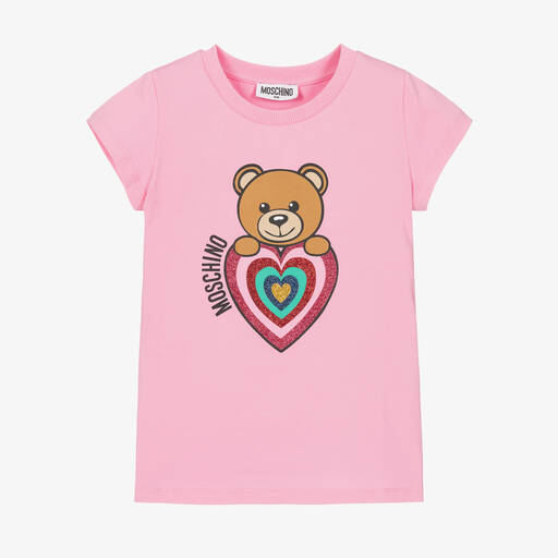 Moschino Kid-Teen-Girls Pink Teddy Bear T-Shirt | Childrensalon Outlet