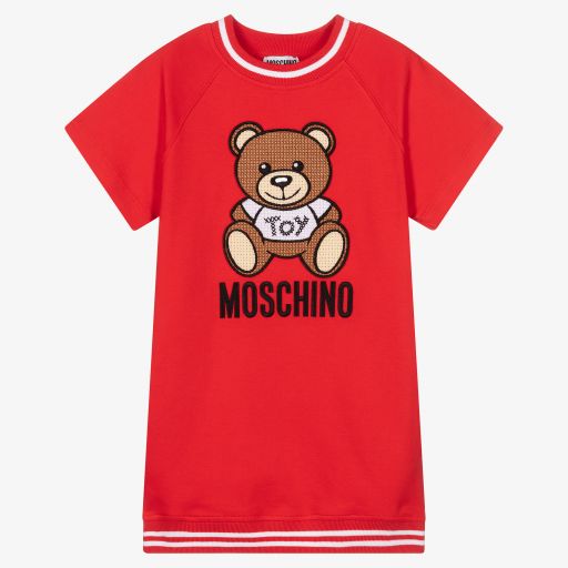 Moschino Kid-Teen-Girls Red Cotton Dress | Childrensalon Outlet