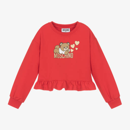 Moschino Kid-Teen-Girls Red Teddy Bear Jumper | Childrensalon Outlet