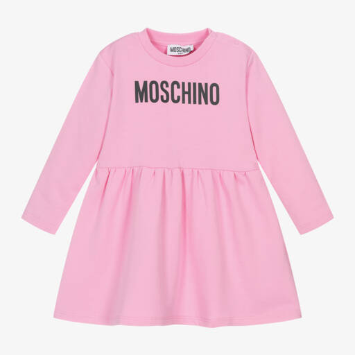 Moschino Малыши-Платье из мягкого розового трикотажа для девочек | Childrensalon Outlet